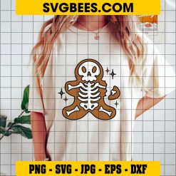 Gingerbread Skeleton Christmas SVG, Gingerbreadman Cookie SVG on Shirt