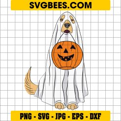 Golden Retriever Ghost Halloween SVG, Halloween Dog Ghost SVG