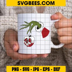 Grinch Hand Poison Apple SVG, Christmas Grinch Hand SVG on Cup