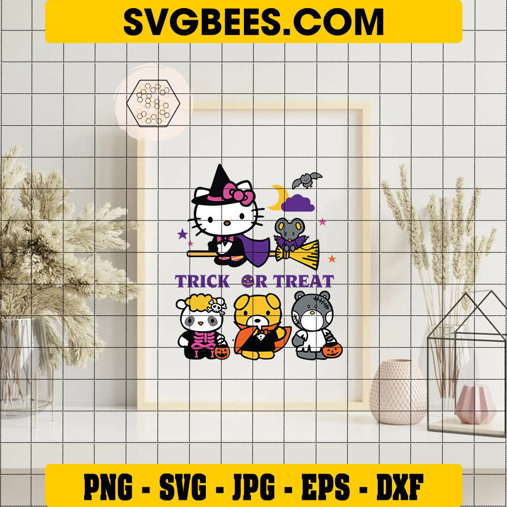 Halloween SVG, Hello Kitty Trick Or Treat Halloween SVG - WildSvg