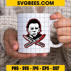 Horror Movie Villains Halloween SVG, Michael Myers Knife SVG on Cup