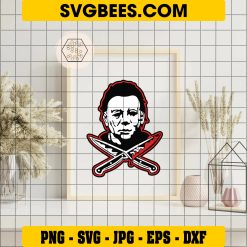 Horror Movie Villains Halloween SVG, Michael Myers Knife SVG on Frame