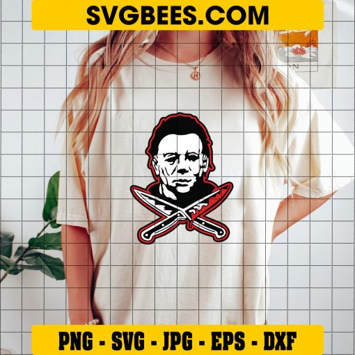 Horror Movie Villains Halloween SVG, Michael Myers Knife SVG on Shirt