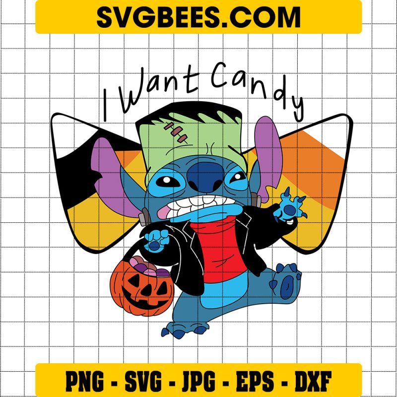I Want Candy Halloween SVG, Disney Stitch Costume Halloween SVG