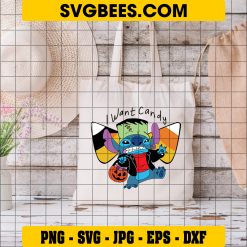 I Want Candy Halloween SVG, Disney Stitch Costume Halloween SVG on Bag