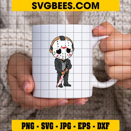 Jason Friday The 13Th SVG, Chibi Jason Voorhees Halloween SVG on Cup