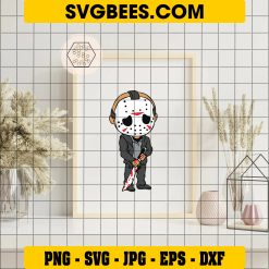 Jason Friday The 13Th SVG, Chibi Jason Voorhees Halloween SVG on Frame