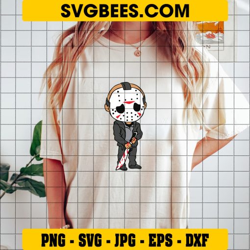 Jason Friday The 13Th SVG, Chibi Jason Voorhees Halloween SVG on Shirt