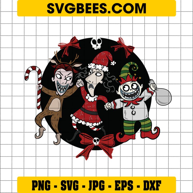 Lock Shock and Barrel Christmas SVG, Nightmare Before Christmas Costume SVG
