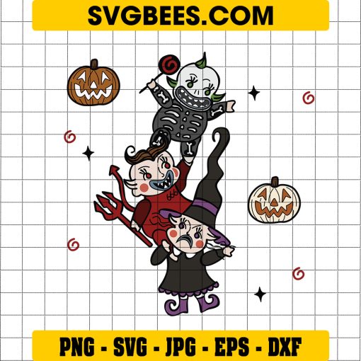 Lock Shock and Barrel Halloween SVG, Nightmare Before Christmas Chibi SVG