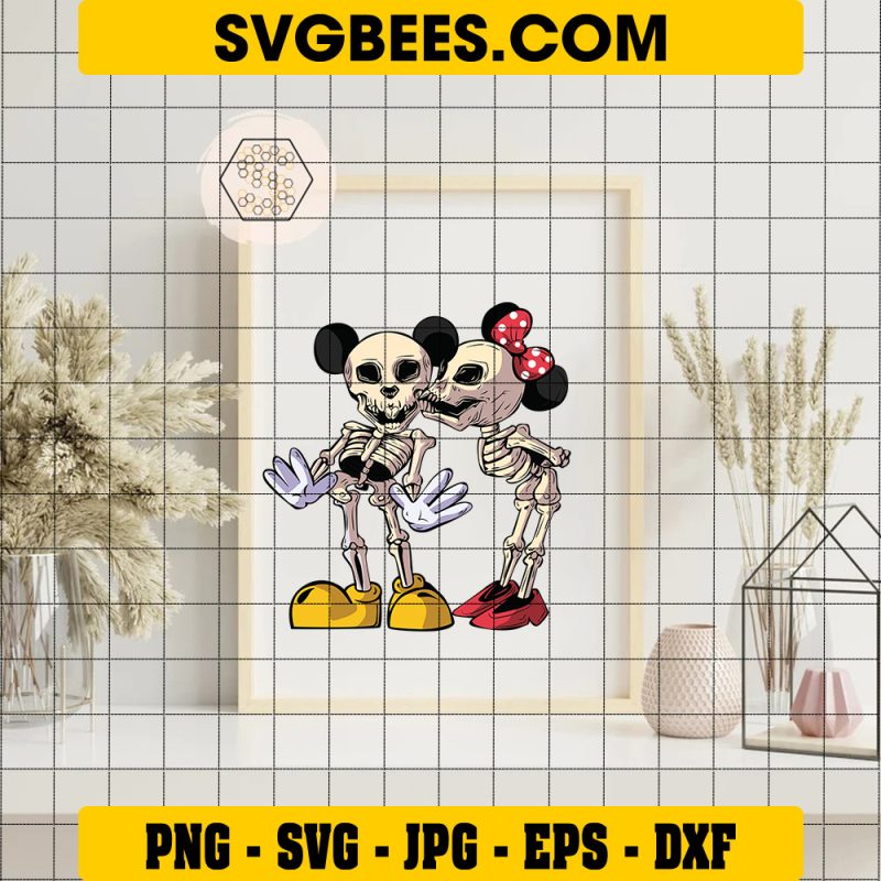 Mickey Minnie Skeleton SVG