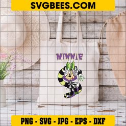 Minnie Beetlejuice SVG, Disney Minnie Costume SVG, Beetlejuice SVG on Bag