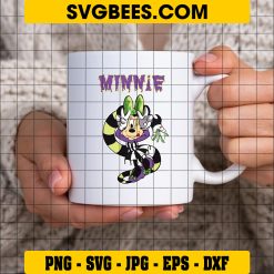 Minnie Beetlejuice SVG, Disney Minnie Costume SVG, Beetlejuice SVG on Cup