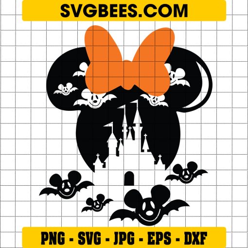 Minnie Mouse Bat Halloween SVG, Disneyland Halloween SVG