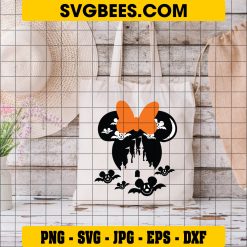 Minnie Mouse Bat Halloween SVG, Disneyland Halloween SVG on Bag