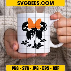 Minnie Mouse Bat Halloween SVG, Disneyland Halloween SVG on Cup