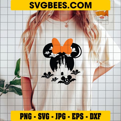 Minnie Mouse Bat Halloween SVG, Disneyland Halloween SVG on Shirt