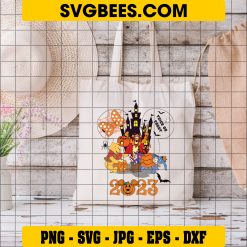 Mouse Trick or Treat Winnie the Pooh SVG, Minnie Mouse 2023 Winnie the Pooh Halloween SVG on Bag