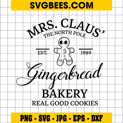 Mrs Claus Gingerbread Bakery SVG, Claus Gingerbread Christmas SVG