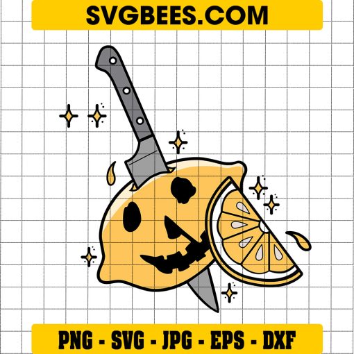 Myers Lemon Halloween SVG, Halloween Knife Lemon SVG