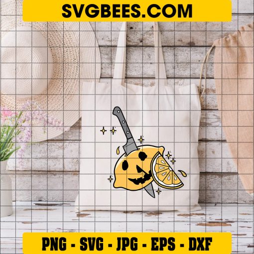 Myers Lemon Halloween SVG, Halloween Knife Lemon SVG on Bag