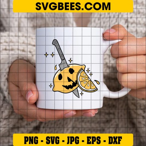 Myers Lemon Halloween SVG, Halloween Knife Lemon SVG on Cup