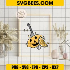 Myers Lemon Halloween SVG, Halloween Knife Lemon SVG on Frame