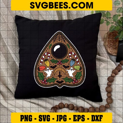 Planchette Merry Christmas SVG, Halloween Taooed SVG on Pillow