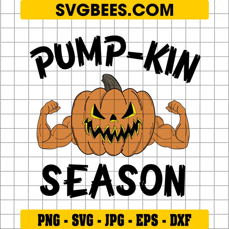 Pumpkin Season Halloween SVG, Pumpkin Face Strong Halloween SVG