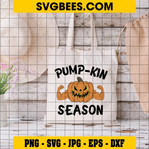 Pumpkin Season Halloween SVG, Pumpkin Face Strong Halloween SVG on Bag