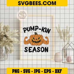 Pumpkin Season Halloween SVG, Pumpkin Face Strong Halloween SVG on Frame