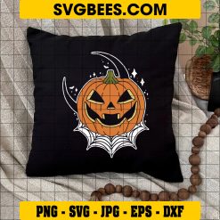 Pumpkin Season Halloween SVG, Pumpkin Tattoo Halloween SVG on Pillow