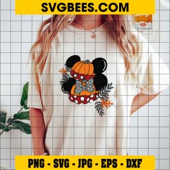 Retro Fall Disney Mouse Thanksgiving SVG, Mickey Minnie Mouse Pumpkin Halloween SVG on Shirt