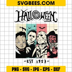Scary Horror Characters Halloween SVG, Retro Halloween Horror Movies SVG