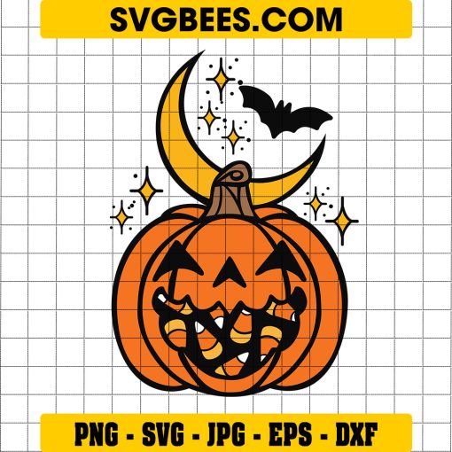 Spooky Happy Saturday SVG, Pumpkin Halloween Candy SVG