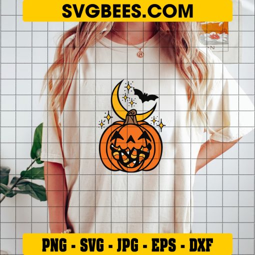Spooky Happy Saturday SVG, Pumpkin Halloween Candy SVG on Shirt