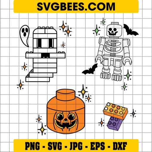 Spooky Legos Halloween SVG, Halloween Lego SVG