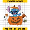 Stitch Pumpkin Halloween SVG, Disney Stitch Leaves Fall SVG