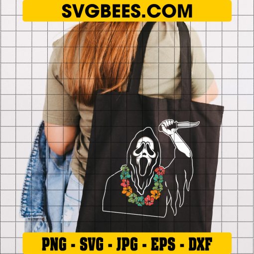 Summerween Ghostface Halloween SVG, Horror Movies Summer SVG on Bag
