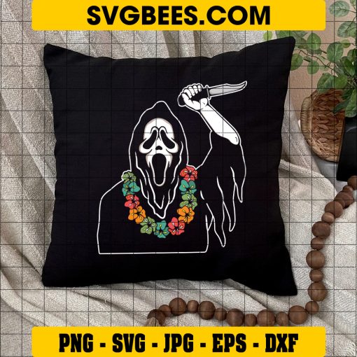 Summerween Ghostface Halloween SVG, Horror Movies Summer SVG on Pillow