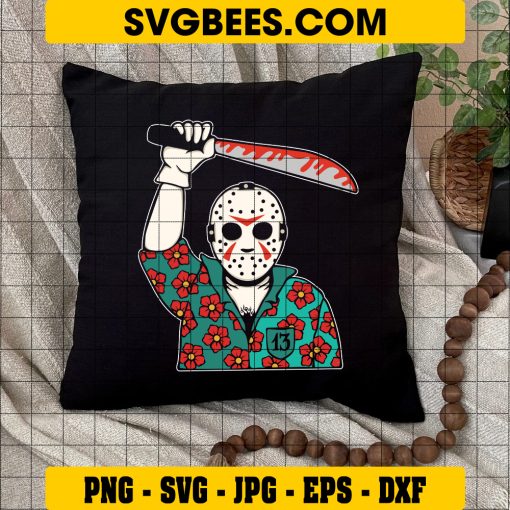 Summerween Jason Voorhees Halloween SVG, Horror Movies Summer SVG on Pillow
