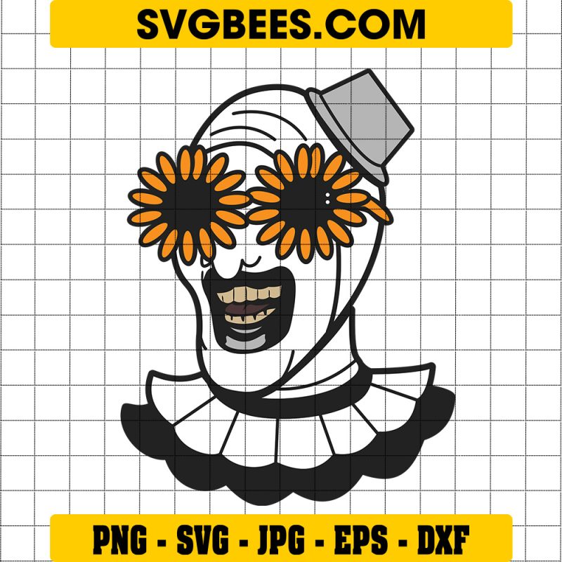 The Clown Sunflower Halloween SVG, Terrifier Movie Halloween SVG