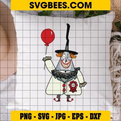 The Mayor Pennywise It SVG, Mayor of Halloween Town SVG on Pillow
