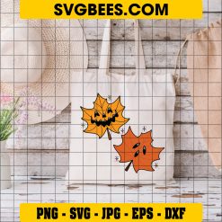 Troubled Pumpkin Halloween SVG, Cute Doodles Halloween SVG on Bag