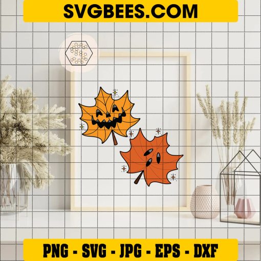 Troubled Pumpkin Halloween SVG, Cute Doodles Halloween SVG on Frame