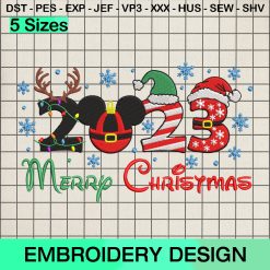 2023 Disney Family Merry Christmas Embroidery Design, Disney Vacation Magic Christmas Machine Embroidery Designs