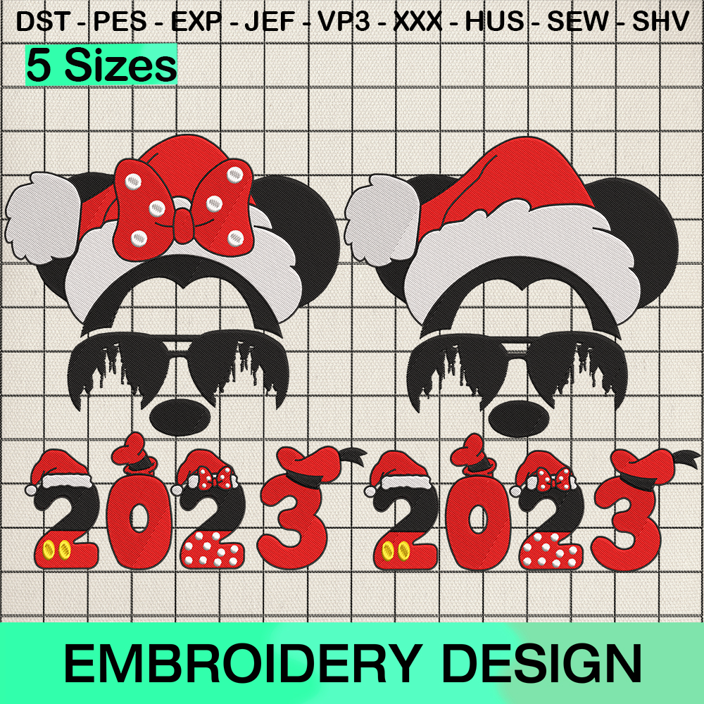 Merry Christmas Mickey Minnie Embroidery Design Disney World Christmas