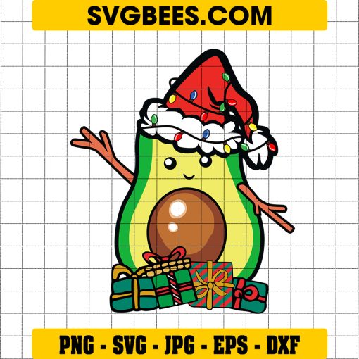 Avocado Christmas SVG PNG, Merry Christmas Avocado Gifts SVG