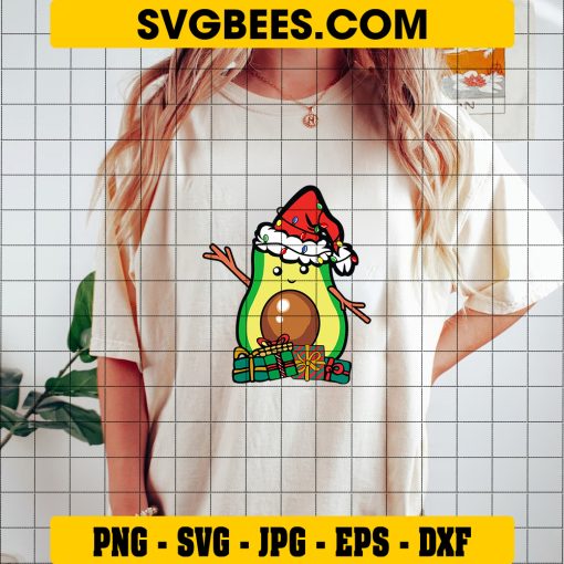 Avocado Christmas SVG PNG, Merry Christmas Avocado Gifts SVG on Shirt