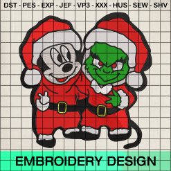 Baby Grinch Mickey Mouse Embroidery Design, Christmas Grinch Mickey Machine Embroidery Designs